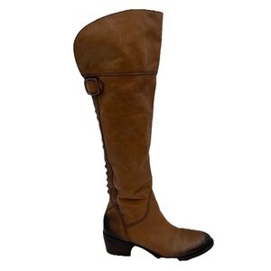 Vince Camuto Bollo Knee High Boot Tall Tan Cognac Brown Women 7.5 Studded Riding